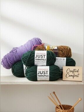 Premier Worsted Yarn Pack in Forest Green, Lavender and Gold Variegated